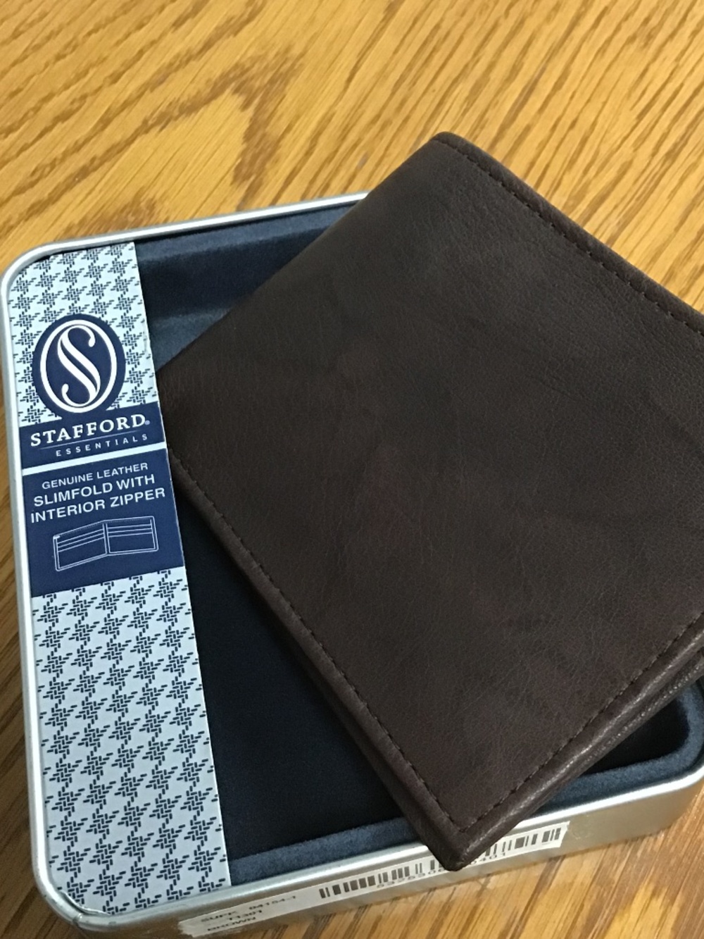 NEW Stafford Bi-Fold Leather Wallet Brown Slim-fold